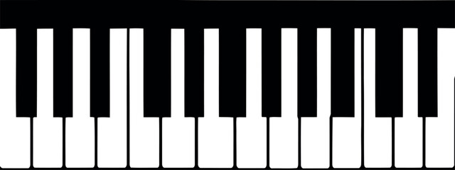 Black and white piano keyboard keys