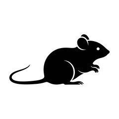 Black Rat Silhouette Vector Illustration