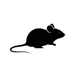 Black Rat Silhouette Vector Illustration