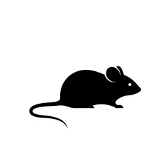Black Rat Silhouette Vector Illustration