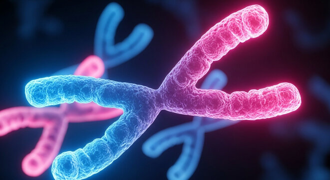 chromosome neon glow macro