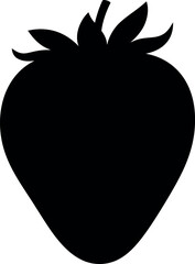 Black strawberry silhouette icon vector