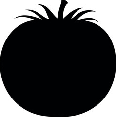 Black tomato silhouette fresh produce icon