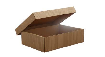 Open cardboard box ready for shipping or storage package design illustration
