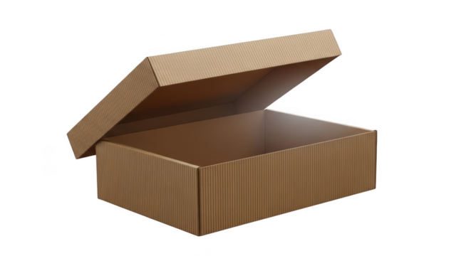 Open cardboard box ready for shipping or storage package design illustration - Powered by Adobe