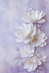 White Paper Flowers On Purple Background
