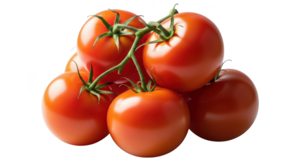 Fresh ripe red tomatoes grouped together ready for cooking and healthy eating illustration