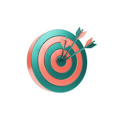 Three arrows hitting the bullseye on a target, representing business success and goal achievement, perfect for marketing campaigns and corporate training materials