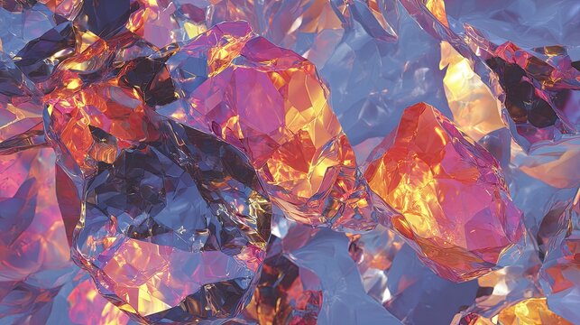 Abstract Firey Crystal Rocks - Powered by Adobe