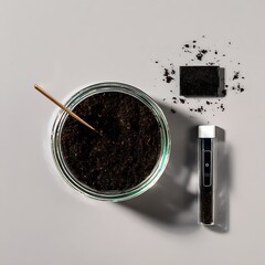 Modern CBD Botanical Soil Sample Preparation Research Minimal Flat Lay