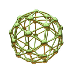 Stunning golden sphere with connected nodes, representing innovation, technology, and global networks, perfect for modern business and scientific projects