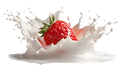 Strawberry Splash, isolated on transparent background
