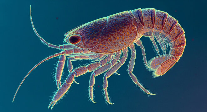 micro crustacean colorful light