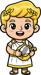 Fototapeta premium greek god apollo with lyre vector illustration 
