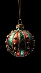 Christmas ornaments isolated on a black background. Christmas Baubles. Christmas. Merry Christmas Concept. Happy New Year Concept.