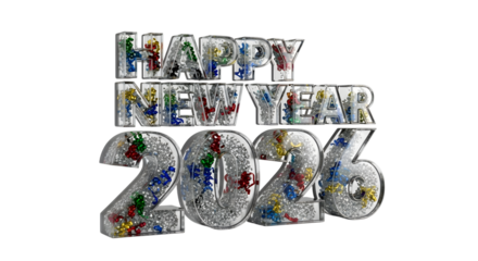 Happy new year 2016 text isolated on transparent background