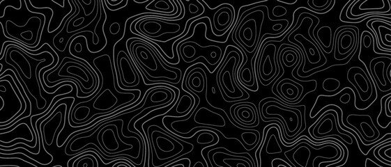 Fototapeta premium Topographic contour map. similar cartography illustration. black and white abstract background