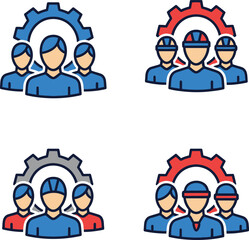 set of business people