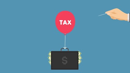 avoiding tax video animation flat concept