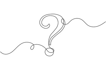 Continuous single line drawing of a question mark design