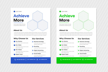 A Bundle of 2 Modern Flyer Templates in Different Colors – Creative, Editable & Perfect for Corporate and Business Marketing.