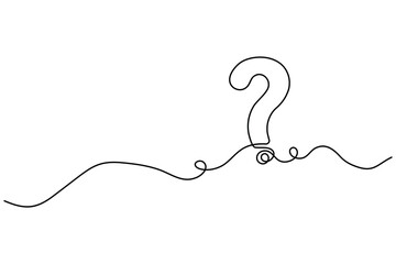 Continuous single line drawing of a question mark design