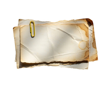 old paper clip isolated on transparent background