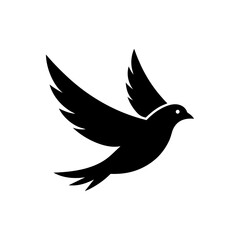 Simple flying bird silhouette vector illustration with white background for freedom nature and wildlife concept design artwork 