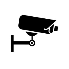 Minimal wall mounted security camera vector illustration with white background for safety monitoring and surveillance system design concept 