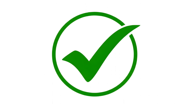 Green Checkmark Icon, Transparent Tick Symbol, Approval or Success Icon, 3D Styled Checkmark, Digital Confirmation Symbol