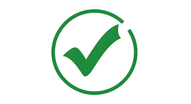 Green Checkmark Icon, Transparent Tick Symbol, Approval or Success Icon, 3D Styled Checkmark, Digital Confirmation Symbol