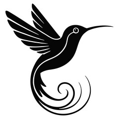 Wings Bird Flying Vector Illustration – Elegant Soaring Bird Silhouette Design Symbolizing Freedom and Nature for Logo and Graphic Art