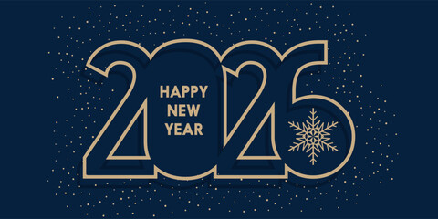 Happy New Year banner with modern numbers design 1709