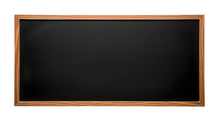 Black Chalkboard with Wooden Frame, Empty Classroom Blackboard, Horizontal Chalkboard, Rustic Wood Framed Chalkboard, Clean Blackboard Background