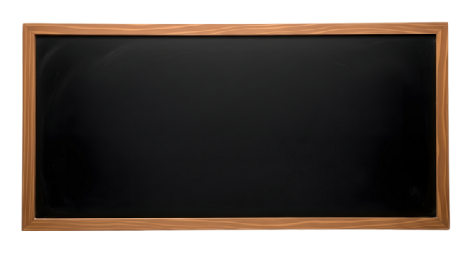 Black Chalkboard with Wooden Frame, Empty Classroom Blackboard, Horizontal Chalkboard, Rustic Wood Framed Chalkboard, Clean Blackboard Background