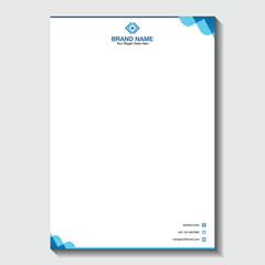 Create a striking business letterhead with this modern blue design for professional company communications and impactful branding materials today