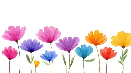 Bright floral design, Vivid flower illustrations with sleek stems suited for marketing