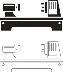 steel lathe vector illustration