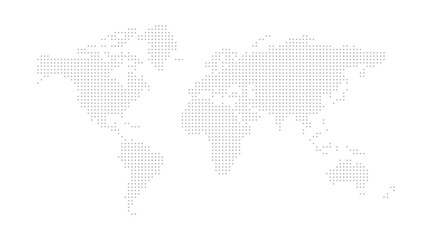 Dotted world map. Grey vector illustration. World map vector, isolated on white background. Suitable for web site pattern, anual report, inphographics. Globe similar worldmap icon. Travel worldwide