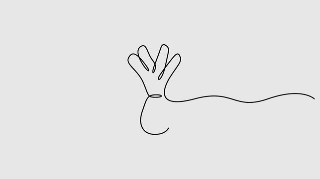 Leek continuous one line drawing animation. Full length single line art 4k animation