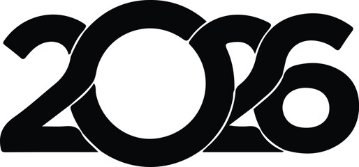 2026 Happy New Year Logo Design – Modern Minimalist Vector Emblem with Elegant Typography, Golden Numbers, Fireworks, and Festive Elements for Branding, Greeting Cards, and Celebration Graphics