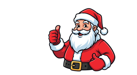 Cheerful Santa Claus gives a thumbs up for holiday cheer and festive celebrations, perfect for Christmas promotions and seasonal greetings
