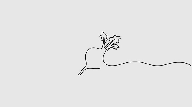 Beetroot continuous one line drawing animation video. Full length single line 4K video clip