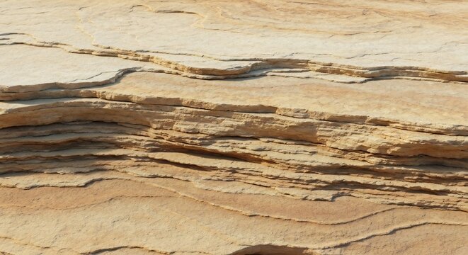Layered sandstone formation with varying shades textures  visible stratification