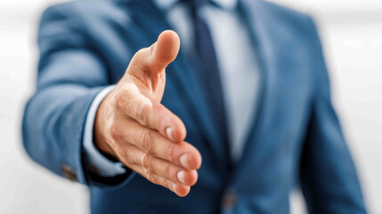 Confident handshake business deal partnership agreement trust professional success corporate vision opportunity welcome