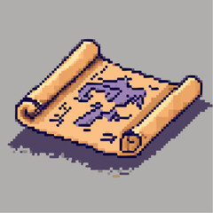 Pixel Treasure Map Scroll
