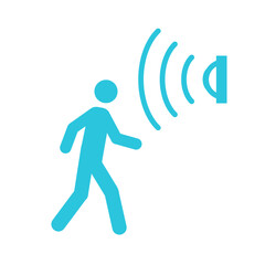 Home Motion Detector. Isolated on white background. From blue icon set.