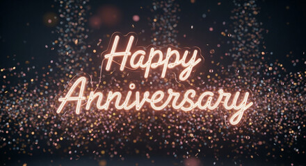 Celebrate milestone moments with this vibrant Happy Anniversary message, perfect for business anniversaries, personal celebrations, or special event promotions