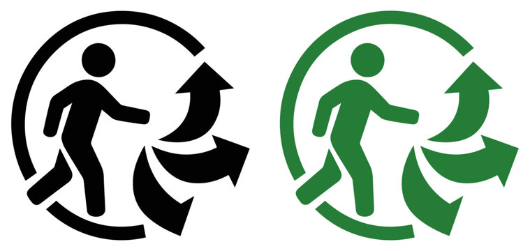 triman recycling symbol icon set