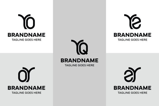 Letters YO YQ YZ Monogram Logo, for YO OY YQ QY YZ ZY initials